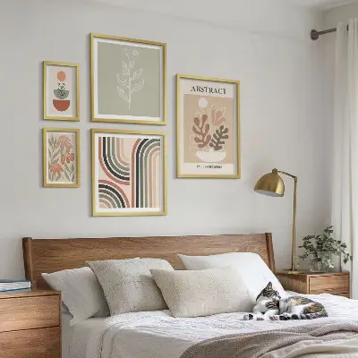 Elegantne abstrakcije rastlin komplet ujemajočih se slik