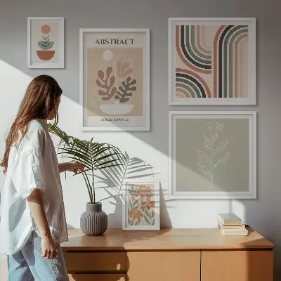 Elegantne abstrakcije rastlin komplet ujemajočih se slik