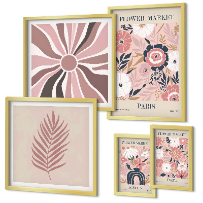 Set 5 slik v okvirju Cvetlične tržnice v boho slogu