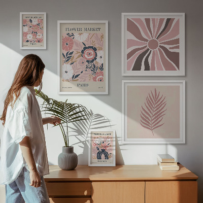 Set 5 slik v okvirju Cvetlične tržnice v boho slogu