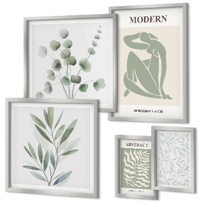 Set 5 slik v okvirju Elegantni rastlinski dekorativni motivi