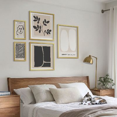 Komplet ujemajočih se slik Elegantne grafike minimalizma linije