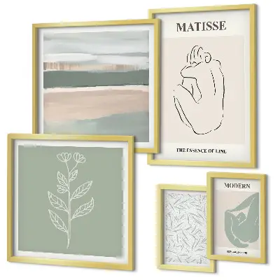 Elegantna grafika z rastlinskim motivom komplet ujemajočih se slik
