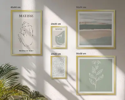 Elegantna grafika z rastlinskim motivom komplet ujemajočih se slik