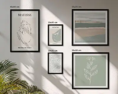 Elegantna grafika z rastlinskim motivom komplet ujemajočih se slik