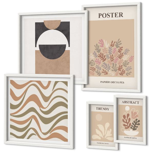 Set 5 slik v okvirju Elegantne abstrakcije rastlin