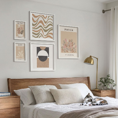 Set 5 slik v okvirju Elegantne abstrakcije rastlin