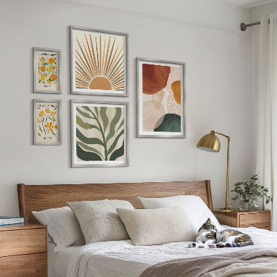 Komplet ujemajočih se slik Elegantna geometrija rastlinske grafike