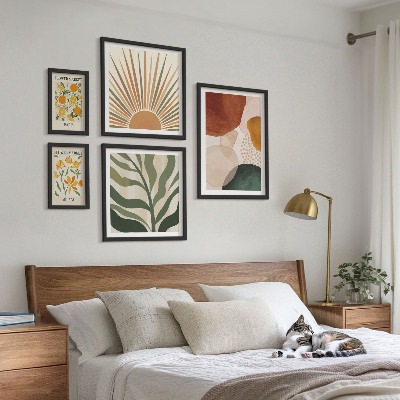 Komplet ujemajočih se slik Elegantna geometrija rastlinske grafike