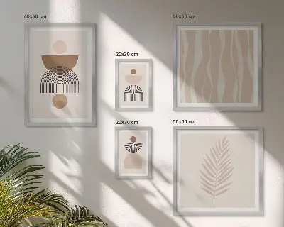 Komplet ujemajočih se slik z abstraktnimi oblikami narave