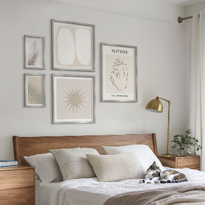 Komplet ujemajočih se slik Minimalistične oblike v boho slogu
