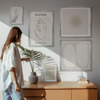 Komplet ujemajočih se slik Minimalistične oblike v boho slogu