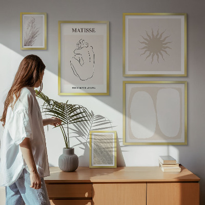 Komplet ujemajočih se slik Minimalistične oblike v boho slogu