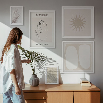 Komplet ujemajočih se slik Minimalistične oblike v boho slogu