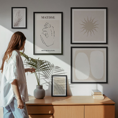 Komplet ujemajočih se slik Minimalistične oblike v boho slogu