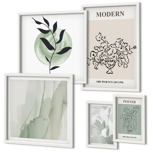 Set 5 slik v okvirju Moderni minimalistični okraski