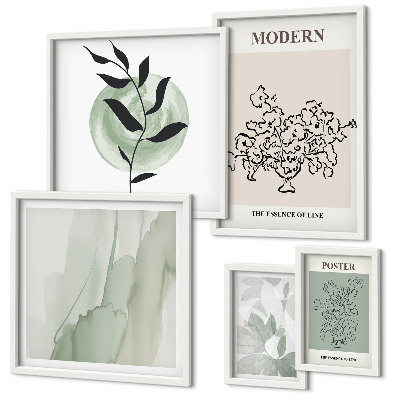 Set 5 slik v okvirju Moderni minimalistični okraski