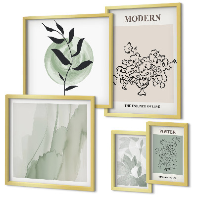 Set 5 slik v okvirju Moderni minimalistični okraski