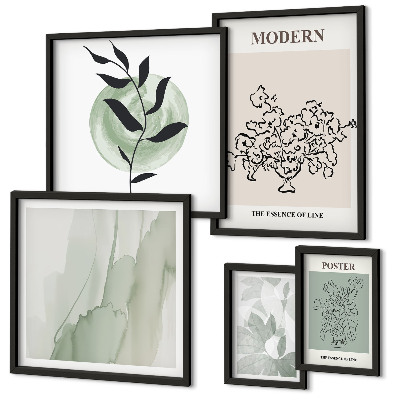 Set 5 slik v okvirju Moderni minimalistični okraski