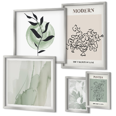 Set 5 slik v okvirju Moderni minimalistični okraski