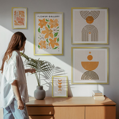 Komplet ujemajočih se slik Elegantno cvetje in geometrija