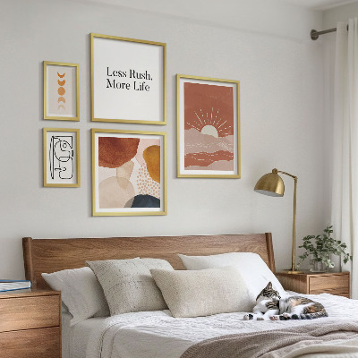 Poliptih v okvirju Elegantna abstraktna grafika sonca