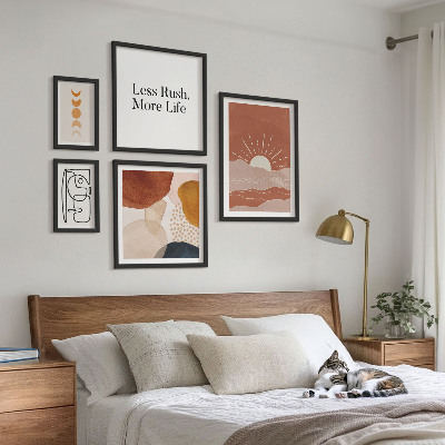 Poliptih v okvirju Elegantna abstraktna grafika sonca