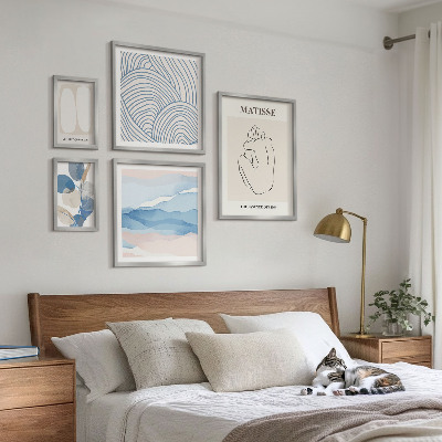 Set 5 slik v okvirju Elegantna naravna abstraktna grafika