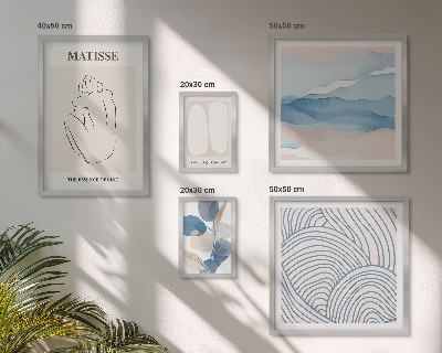 Set 5 slik v okvirju Elegantna naravna abstraktna grafika