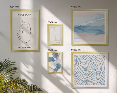 Set 5 slik v okvirju Elegantna naravna abstraktna grafika