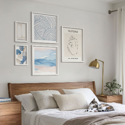 Set 5 slik v okvirju Elegantna naravna abstraktna grafika