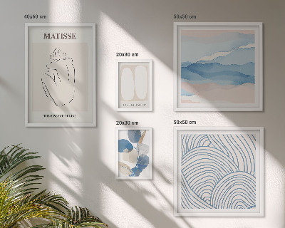 Set 5 slik v okvirju Elegantna naravna abstraktna grafika