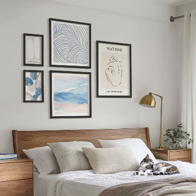 Set 5 slik v okvirju Elegantna naravna abstraktna grafika