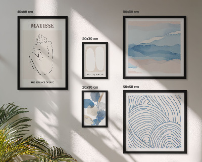 Set 5 slik v okvirju Elegantna naravna abstraktna grafika