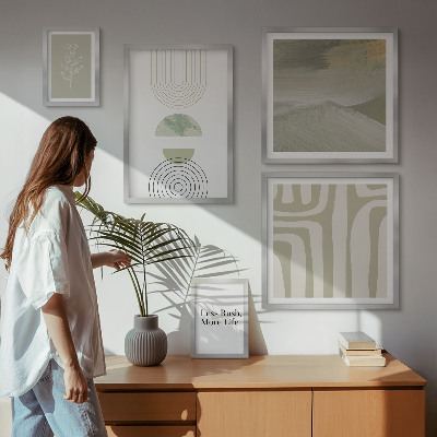 Poliptih v okvirju Elegantna pastelna naravna grafika