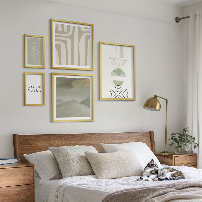 Poliptih v okvirju Elegantna pastelna naravna grafika