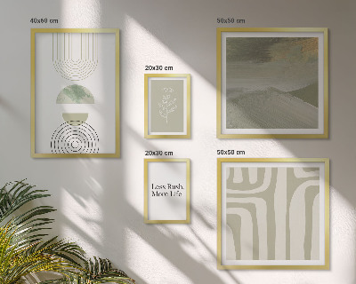 Poliptih v okvirju Elegantna pastelna naravna grafika
