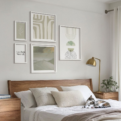 Poliptih v okvirju Elegantna pastelna naravna grafika