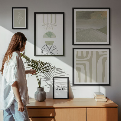 Poliptih v okvirju Elegantna pastelna naravna grafika