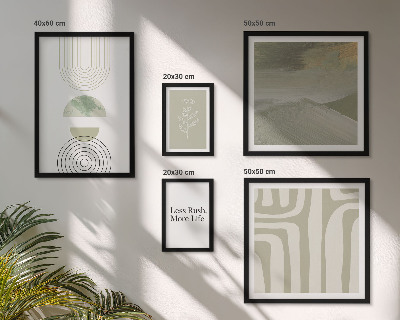 Poliptih v okvirju Elegantna pastelna naravna grafika