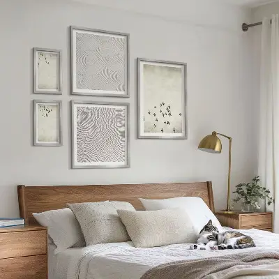 Minimalistične slike ptic komplet ujemajočih se slik