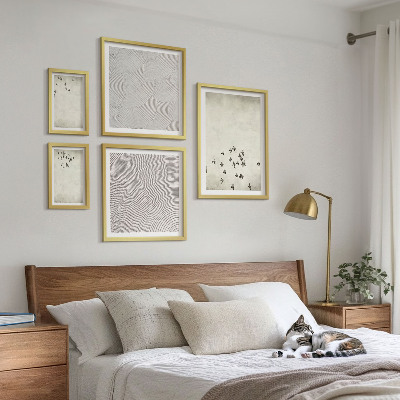 Komplet ujemajočih se slik Minimalistično slikanje ptic