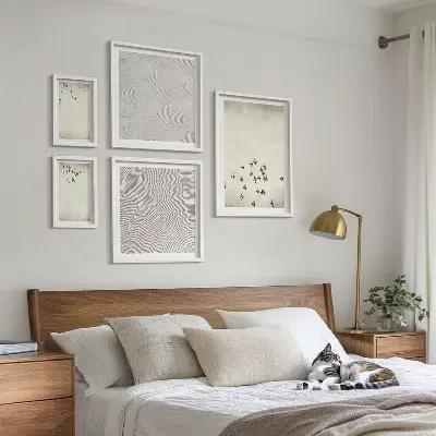 Minimalistične slike ptic komplet ujemajočih se slik