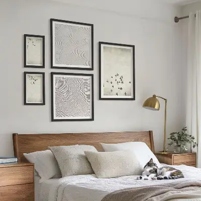Minimalistične slike ptic komplet ujemajočih se slik