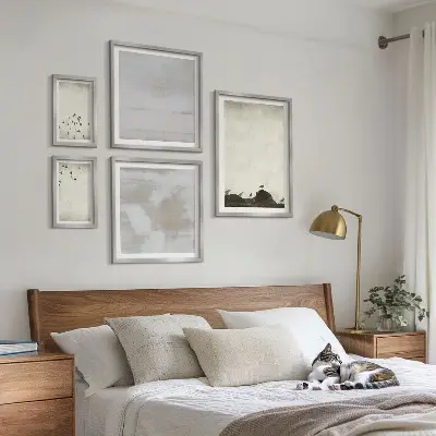 Minimalistične ptice v letu komplet 5 slik v okvirju