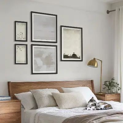 Minimalistične ptice v letu komplet 5 slik v okvirju