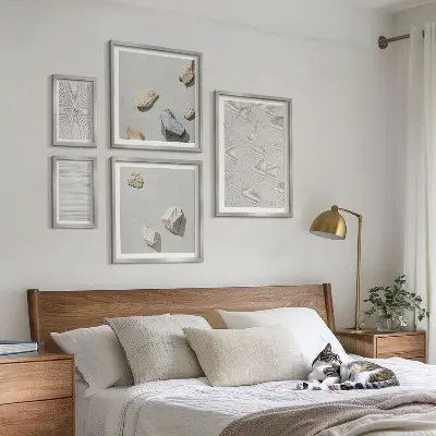 Geometrični kartonski kamni komplet 5 slik v okvirju