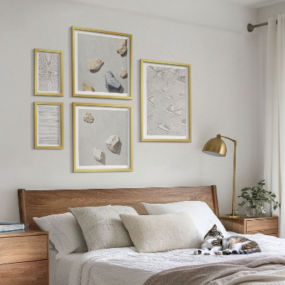Set 5 slik v okvirju Geometrični kartonski kamni