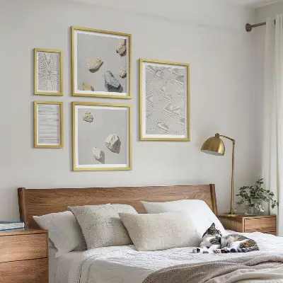 Geometrični kartonski kamni komplet 5 slik v okvirju