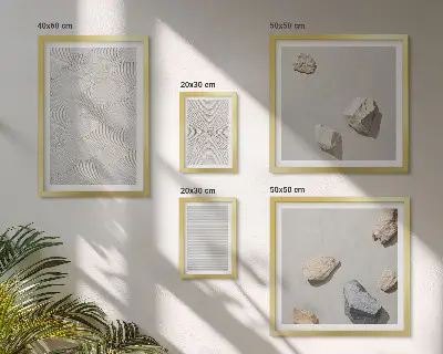 Geometrični kartonski kamni komplet 5 slik v okvirju